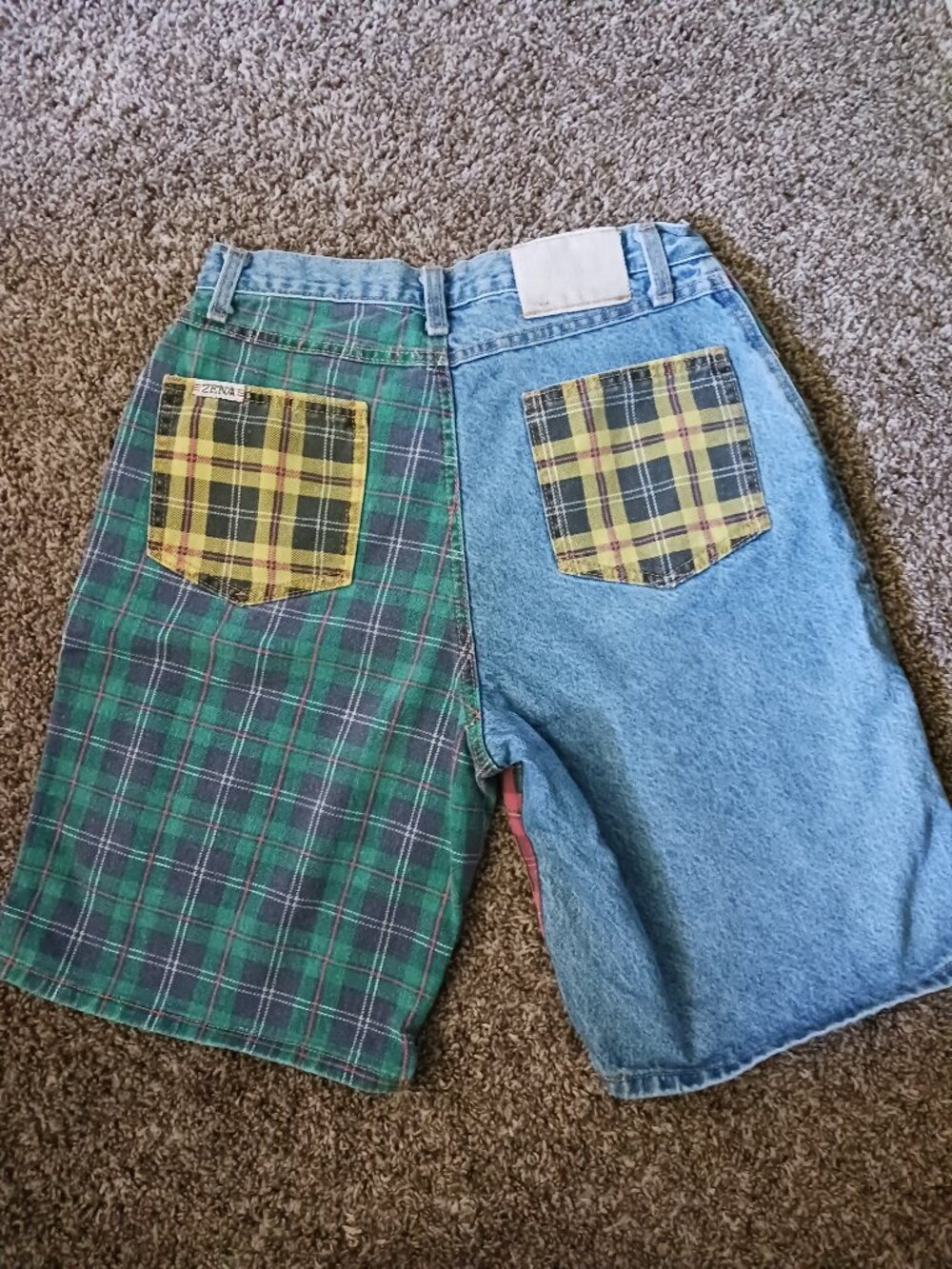 ZENA Vintage 90's Women's plaid jean shorts 11/12 - Picture 6 of 11